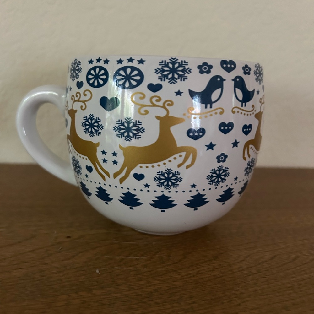 Modern Gourmet Foods Festive Reindeer and Bird Mug